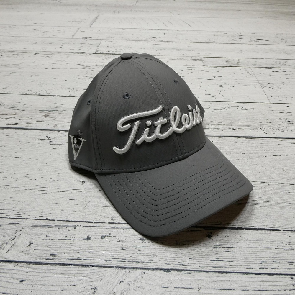 Titleist Hat Cap Strap Back Gray Tour Performance‎ Embroidered Golf Mens Script